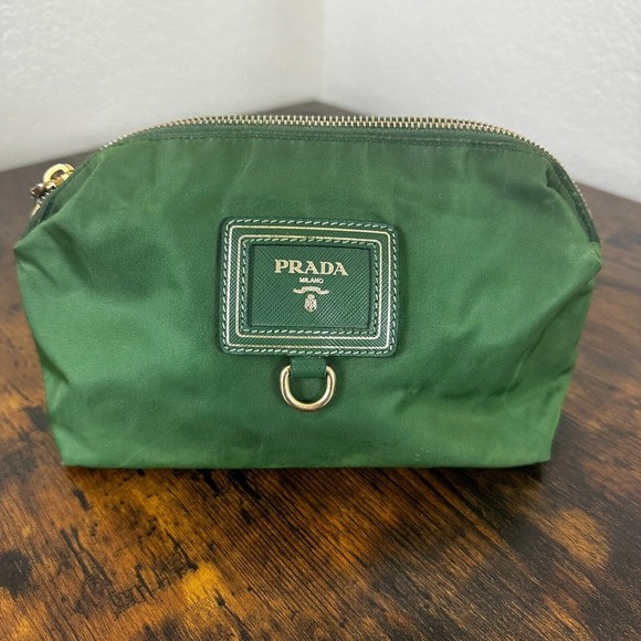 Prada Green Tessuto Cosmetic  Pouch with Certificate of Authenticity - Picture 3 of 16